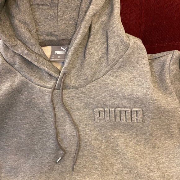 PUMA Embossed Men’s Hooded Gray Sweatshirt XLarge - Picture 1 of 7